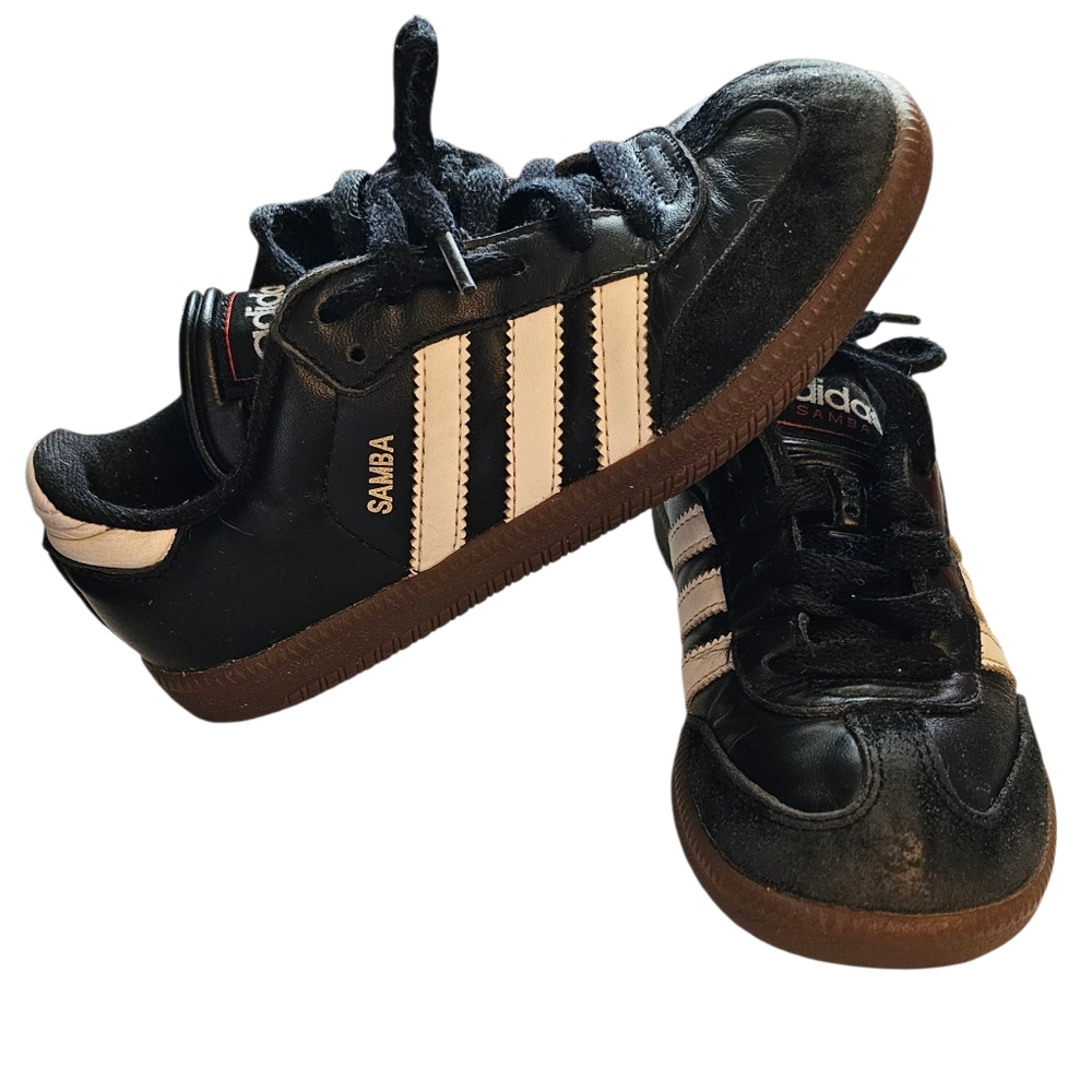 Adidas Sneakers Adidas Samba Indoor Soccer Shoes Black White Unisex Kid's Size 1